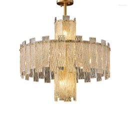 Chandeliers Art Deco Nobal LED Golden Copper Glass Chandelier Lighting Fixtures Lustre Suspension Luminaire Lampen For Foyer