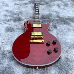 electric guitar red Quilted Maple Top rose wood fingerboard 22 fret