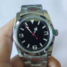 Wristwatches 36mm Black Sterlie Dial Sapphire Glass Luminous Marks Polished Bezel Bracelet Steel Strap Nh35a Automatic Movement Mens Watch