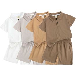 Abbigliamento Peluche Kids Boy Pezzi Set Polo TShirtShorts Vestiti per bambini Bambini Plain Pullover Baby Sports Tuta Abiti MYrs