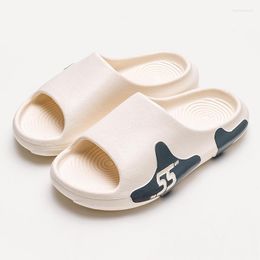 Slippers Outdoors Summer Women Men's Soft Thick Platform Non-slip Flat Sandals Leisure EVA Beach Bath Home Slides Ladies Shoes