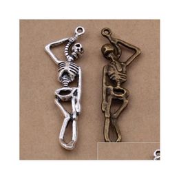 Charms Selling 200 Pcs /Lot 42Mmx11Mm Antique Sier Plated Skeleton Charm Skl For Diy Jewellery Making Drop Delive Dhj2G