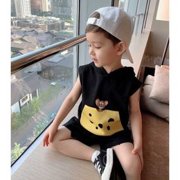 Sets Infant Girl Clothing Baby Vest Set Summer New Kids Hooded Cartoon Sleeveless Top pcs Cotton Boy Shorts Suit