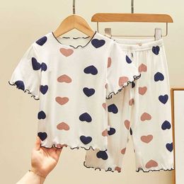 pcsset Summer Clothing Baby Short Sleeved Suit Nightgown Cool Thin Casual Children Girls Sets Home Clothes Tshirt Pants