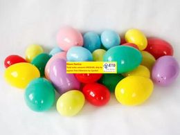 Plastic Easter Eggs For Wedding Party decoration Plastic Toy Capsule Solid Colorful eggs toys