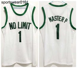 MASTER P #1 NO LIMIT Men's Basketball Jersey White Stitched S-3XL