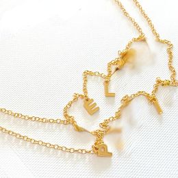 Classic Double-Layer Letter Necklace Ins Tassel Clavicle Chain T-shirt Accessories