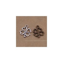 Charms 1000 Pcs Four Leaf Clover Pendant 16X12 Mm Antique Sier And Bronze Colours Drop Delivery 202 Dhms8