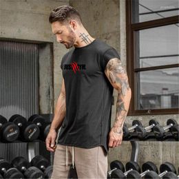 Men's Tank Tops Mens Brand Sports Small Half Sleeve TShirt Fashion Workout Gym Clothing Fitness Casual Top Muscle Singlets Cotton Vest