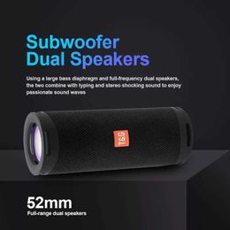 Portable Speakers TG Outdoor Wireless Speaker Colourful Light Stereo Column Powerful High BoomBox Bass Support FM Waterproof