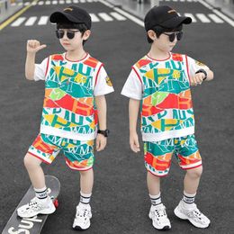 Y Sportswear Summer Children Sports Tracksuit Fashion Boys Clothes Suit Kids Basketball Uniforms Toddler Clothing Sets