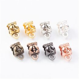 Charms 500Pcs Bail Beads Collection Mixed Color Connector With Loop Barrel Curved 8 Colors Drop Delivery 202 Dht1F