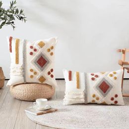 Pillow Home Decoration Cover Tufted Diamond Ivory Brown 45x45cm/30x50cm For Living Room Bedroom Sofa Bed Couch