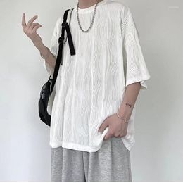 Men's T Shirts 2023 Summer Pattern Solid Colour T-Shirt Casual Oversized Loose Breathable Men Clothing Simple Plain O-neck Short Sleeve