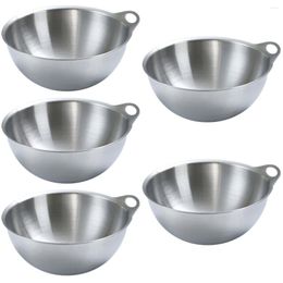 Bowls 5x Household Daily Use Metal Bowl Stainless Steel Mixing For Home Fruit Salad