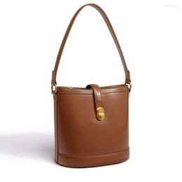 Evening Bags Motingsome Korean Style Genuine Leather Handbag And Purses Luxury Cowhide Soft Casual Tote Offcie Ladies Bucket Winter 2023