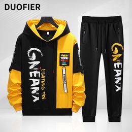 Men's Tracksuits Men's Tracksuit Autumn Clothes Sportswear Two Piece Set Men Hip Hop Fashion Sweatpants Brand Clothing Male Sweatsuit Streetwear 230213