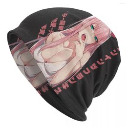 Berets Darling In The Franxx Zero Two Beanie Cap Unisex Winter Warm Bonnet Femme Knit Hat Outdoor Anime Girl Skullies Beanies Hats