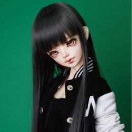 Dolls 13 14 16 18 Bjd Wig High Temperature Long Gray Straight Hair MSD SD Yosd For BJD Doll 230213