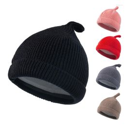 Hats Baby Wool Warm Hat Solid Colour Children's Chirp Thickened Knit Hat. Boy Toddler