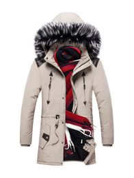 Men's Down Men Parkas Jacket Winter Thick Warm With Hood Outdoor Fur Collar Windproof Cotton Padded Coat 2022 Trends