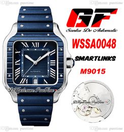 GF V2 WSSA004 Miyota 9015 Automatic Mens Watch Two Tone Steel Case Blue Dial Roman Markers Rubber Super Edition Puretime B2