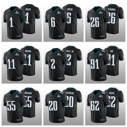 Philadelphiaeaglesmen 6 Devonta 1 Jalen Smith Hurts 11 Brown 26 Miles A.J. Sanders 2 Slay Jr 91 Cox 20 Dawkins 90 Davis Black Super II Bowl Football Jersey