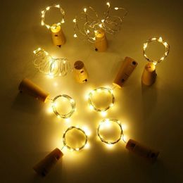 10 20 LED Solar Wine Bottle Stopper Copper Fairy Strip Wire Outdoor Party Decoration Novelty Night Lamp DIY Cork Light String CRESTECH