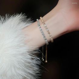 Charm Bracelets Ailodo Korean Tennis Bracelet For Women Girls Luxury Cubic Zirconia Party Wedding Fashion Jewelry Birthday Gift