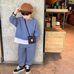 Clothing Sets Y Spring Fall Kids Patchwork Tracksuit Boys Casual Sweet Sports Suit Outfit Fashion