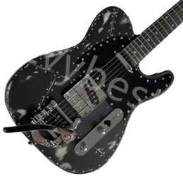 Lvybest Black Metal Decoration Special-Shaped Unique Electric Guitar 2023 New Pop High-End Custom