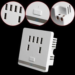 Sockets 34A 6 Port USB Wall Charger Outlet Receptacle Socket Plate Panel Switch B03ER230213