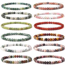 Strand Beaded Strands 4mm Mini Energy Charm Bracelet Natural Stone Beads Yoga Healing Jewellery For Women Men Friend Gifts Drop Inte22