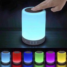 Mini Speakers Mini portable bluetooth speaker Touch Control Colours Night Light Smart Music Lamp led speaker Loudspeaker subwoofer Card AUX