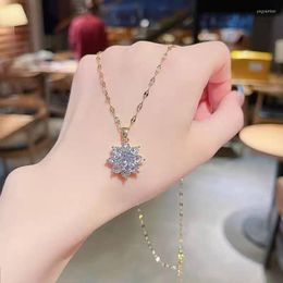 Chains Japanese And Korean Summer Light Luxury Ins Butterfly Flower Super Flash Crystal Collarbone Chain Necklace Female