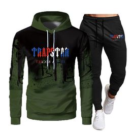 Men's Tracksuit Luxury 2 Piece Set Casual Hoodies Sweatshirt Sweatpants Suit Teens Sports Print Jogging