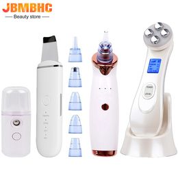 Face Massager 4 In 1 Beauty Kit RF EMS Beauty Device Microcurrent Radio Frequency Massager Ultrasonic Skin Scrubber Blackhead Remover 230211