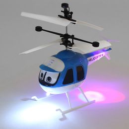 ElectricRC Aircraft Mini RC Helicopter Induction Flying Toys RC Helicopter USB Charge Cartoon Remote Control Drone Kid Plane Toys Indoor Flight Toys 230211