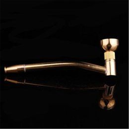 Smoking Pipes Removable cleaning pure copper portable cigarette smoking hardware new curved metal thread dry tobacco rod direct sale