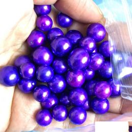 Pearl High Lustre Loose Round Edison Pearls Dyed Purple Blue Colour 8 Different Colours For Jewellery Diy Drop Delivery 202 Dh85G