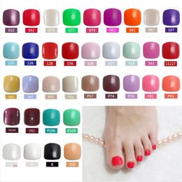 False Nails 24PCS Fashion Design Cute Toe Latest French Candy Colorful Fake 65 Optional