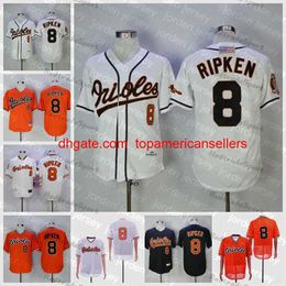 Custom Baseball Jerseys Vintage Cal Ripken Jr Jr. 1975 1989 2001 White BLack Orange Pullover Button Home Away All Stitch