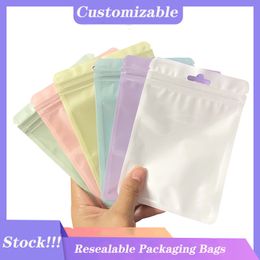 wholesale 100pcs Resealable Small Mylar Plastic with Clear Window for Candy Coffee Beans Tea Dried Flowers Packaging Aluminium Foil Bags