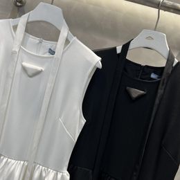 Designer lässige Kleider für Frauen Brief Mode Damen Strick Panzer Lady Elegant verbunden