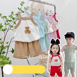 my Kids Clothing Casual Children Vest Shorts Sets Boys Girls Summer Pajamas Home Clothes Toddler Lovely Piece Outfits