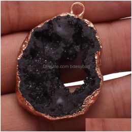 Charms Natural Stone Pendant Irregar Agates For Jewellery Making Diy Necklace Bracelet Anklet Accessorycharms Drop Delivery 20 Dhy6H