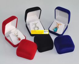 100pcslot Empty Earing pendant Velvet Cases Jewelry Show Box For Gift Jewelry packaging boxes
