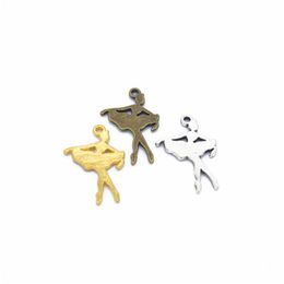 Charms 500 Pcs Ballet Dancer Pendant Antique Sier And Bronze Gold 22X15 Mm Good For Diy Craft Drop Delivery 202 Dh8Sy