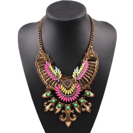 Pendant Necklaces Arrival Design Fashion Brand Statement Necklace Vintage Alloy Long Chain Colorful Chunky For Women