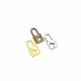 Charms 1000 Pcs /Lot Lock Pendant 2 Sided Padlock With Heart Cutout 16X8Mm 4 Colours For Option Drop Delivery 202 Dhd81